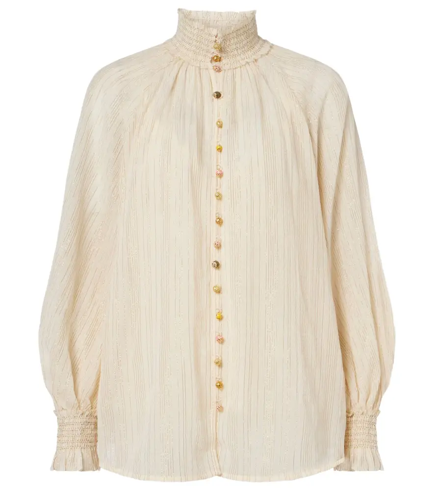 Zimmermann Aster cotton and silk-blend blouse
