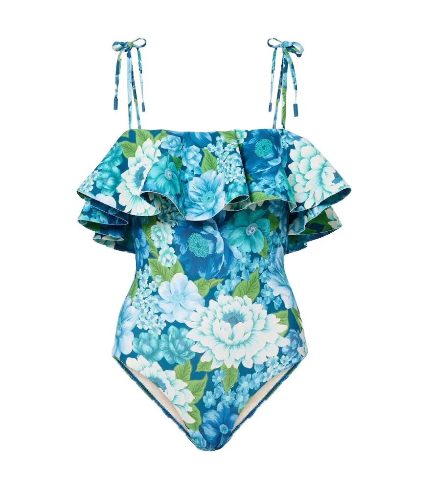 Alemais Alémais Margo floral ruffled swimsuit
