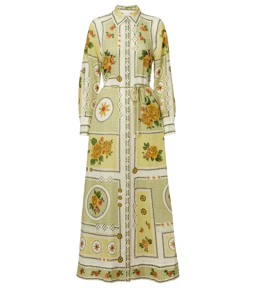 Alemais Alémais Dixie belted printed ramie shirt dress