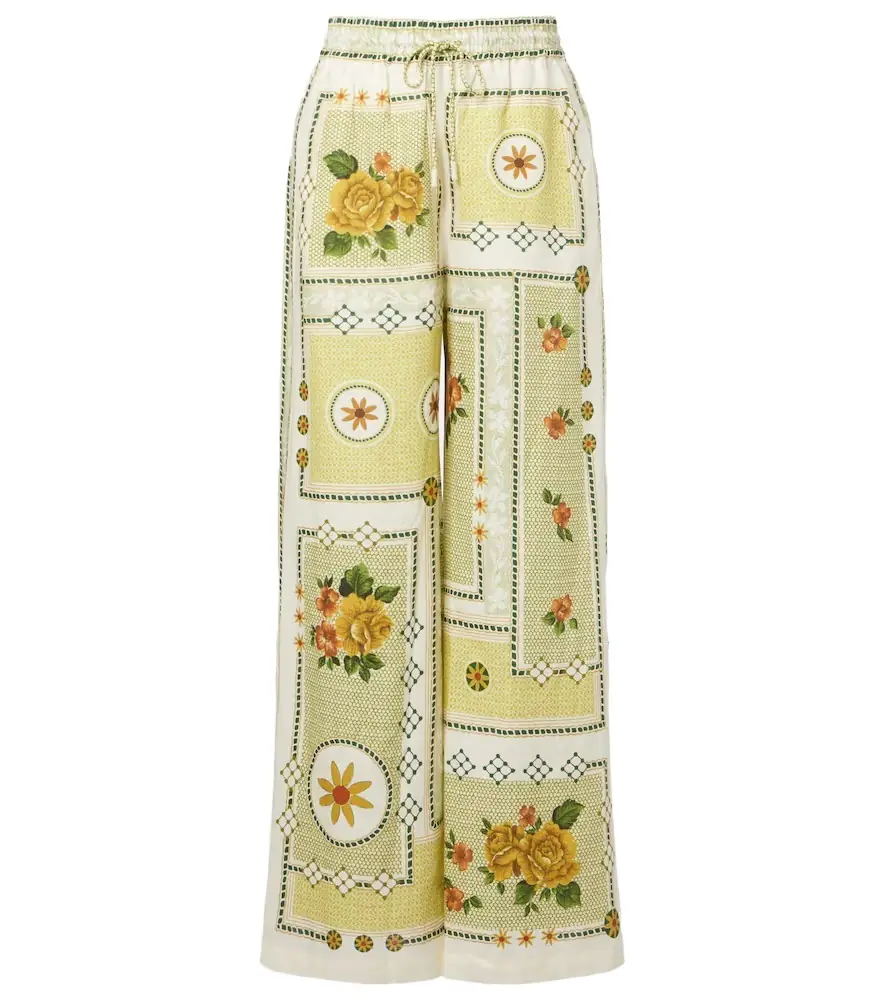 Alemais Alémais Dixie printed linen wide-leg pants