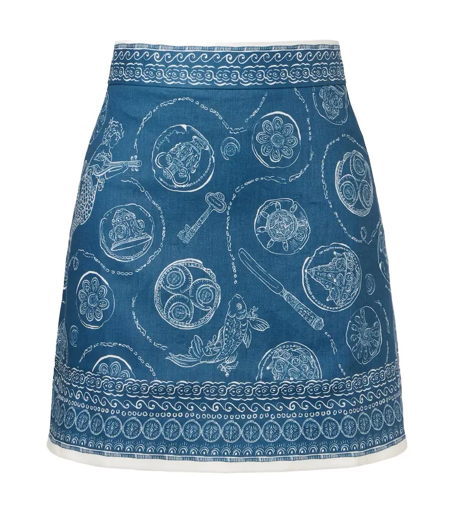 Alemais Alémais Lucky printed linen miniskirt