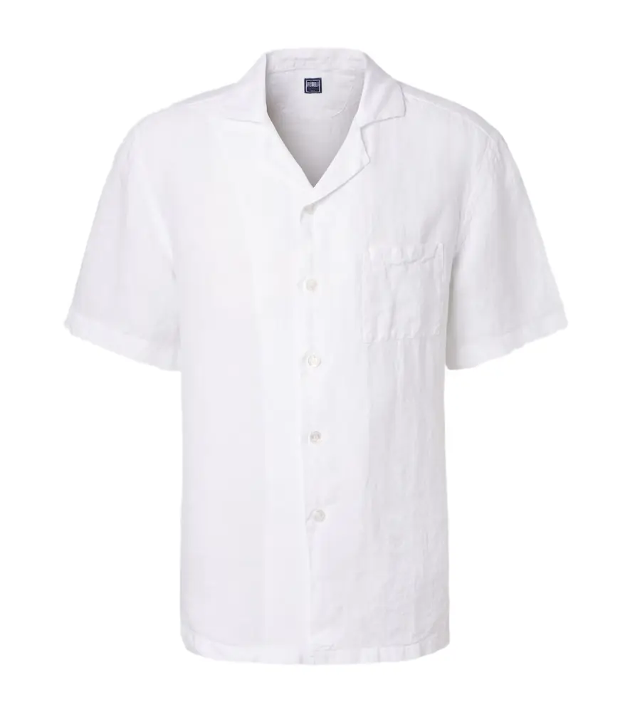 Fedeli Linen bowling shirt
