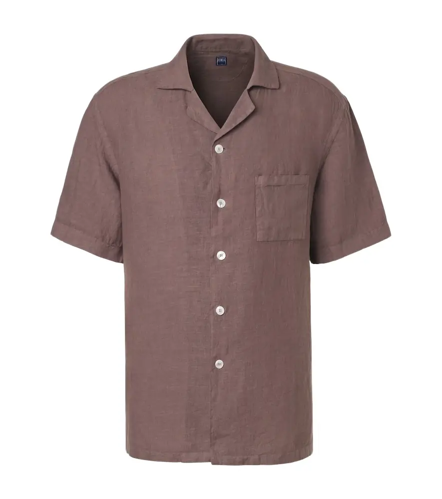 Fedeli Linen bowling shirt