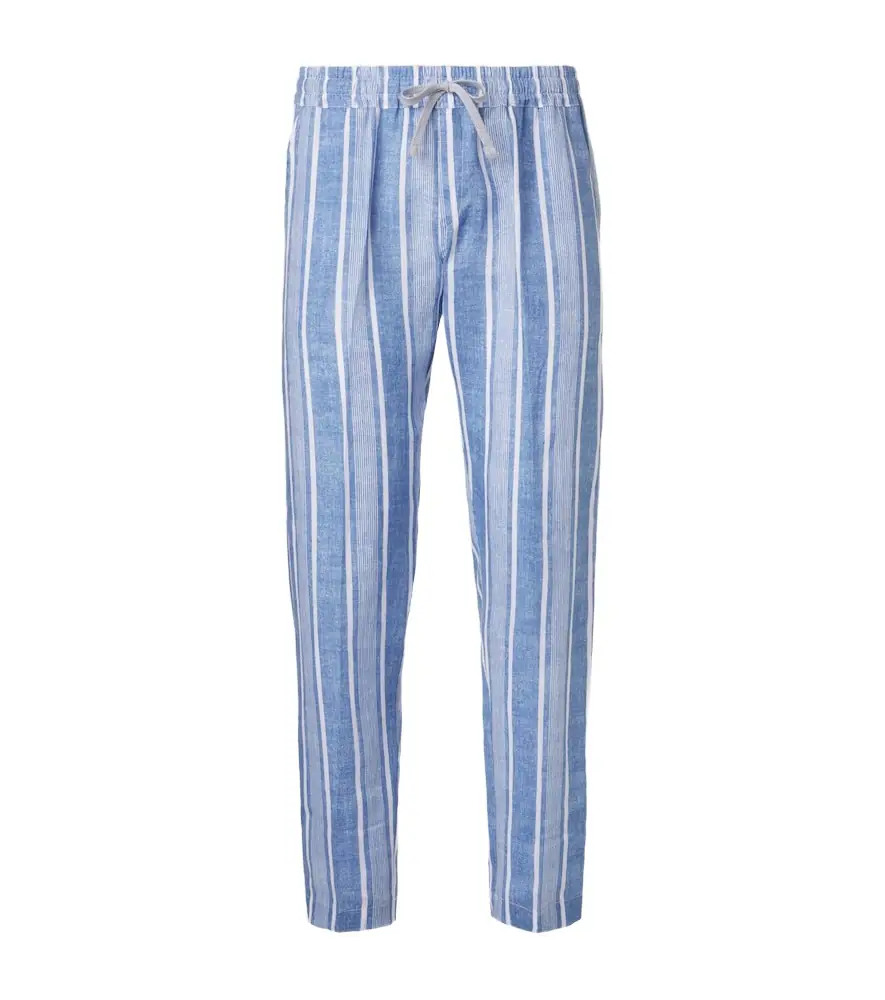Fedeli Striped linen straight pants
