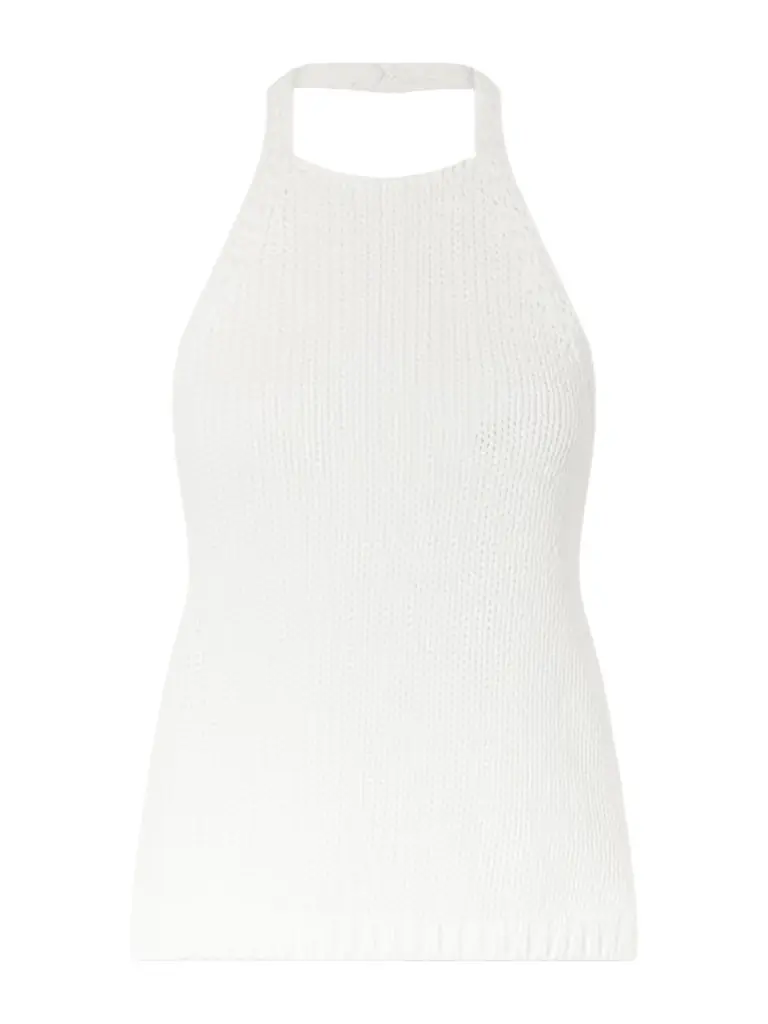 RÓHE Knitted Cotton Halterneck Top
