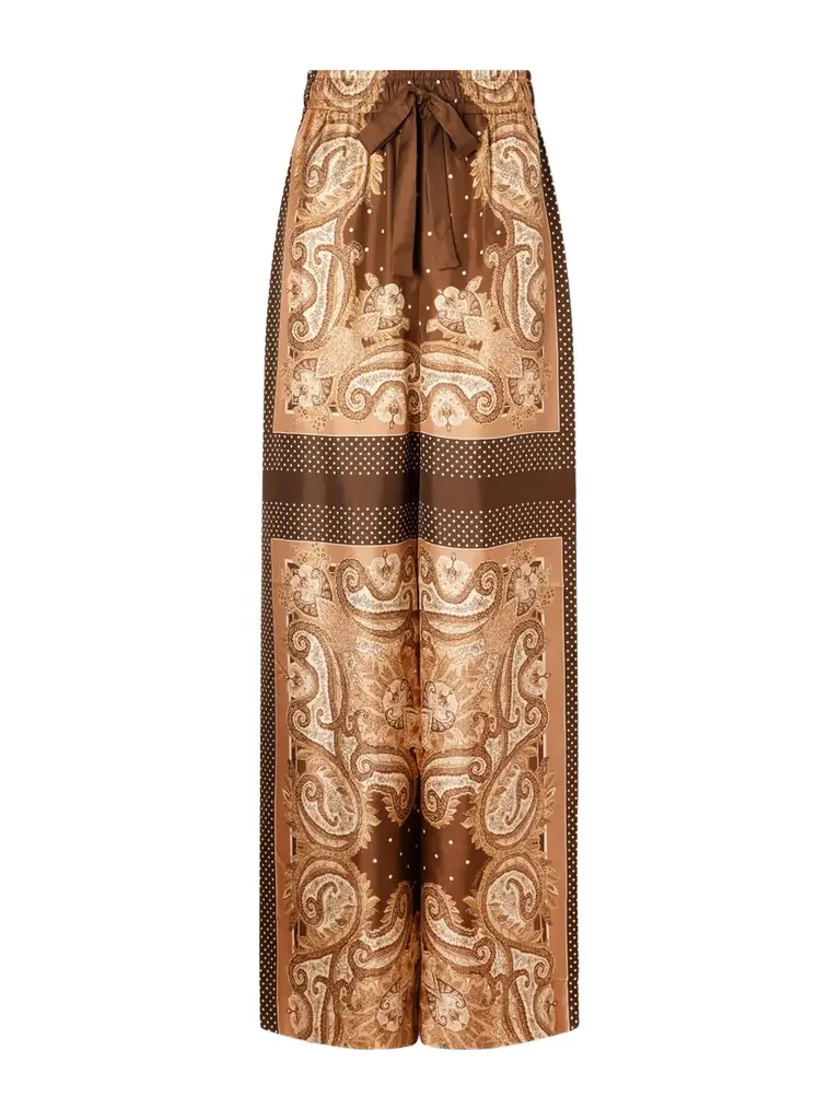 Zimmermann Luna Printed Silk-twill Straight-leg Pants