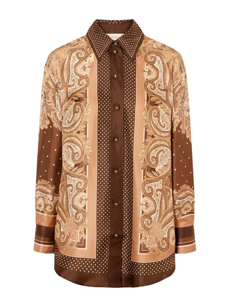 Zimmermann Luna Printed Silk-twill Shirt