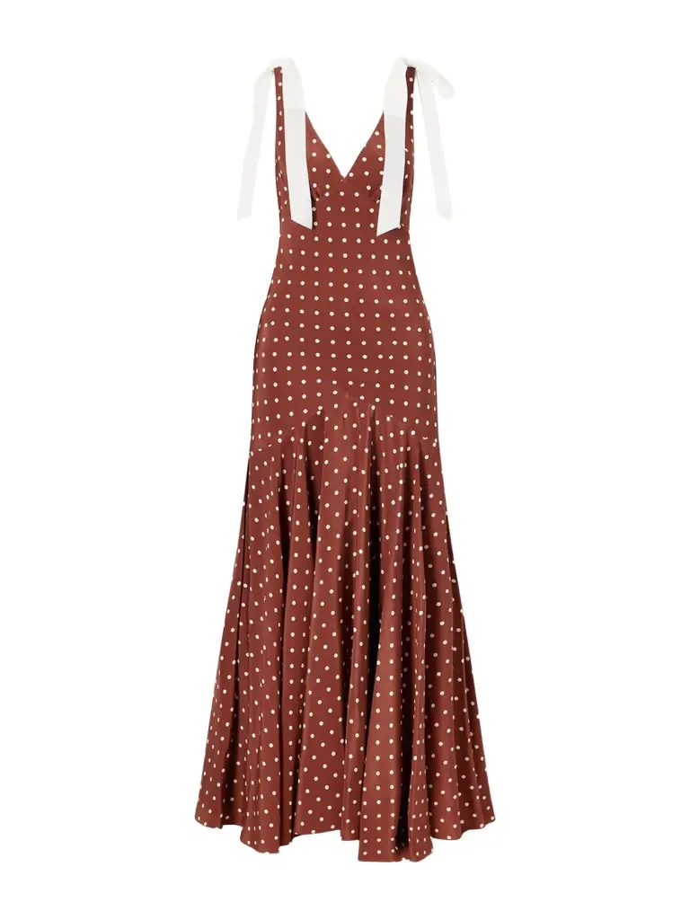 Rodarte Polka-dot Silk-crepe Midi Dress