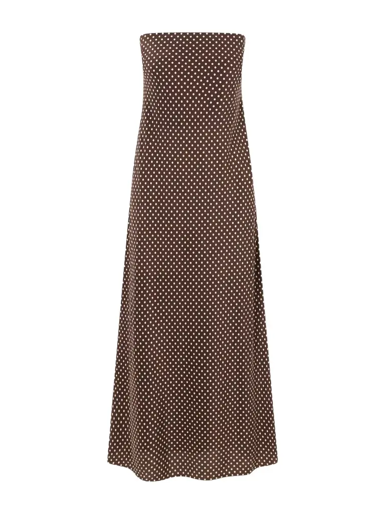 Matteau Bias Polka-dot Silk-crepe De Chine Midi Dress