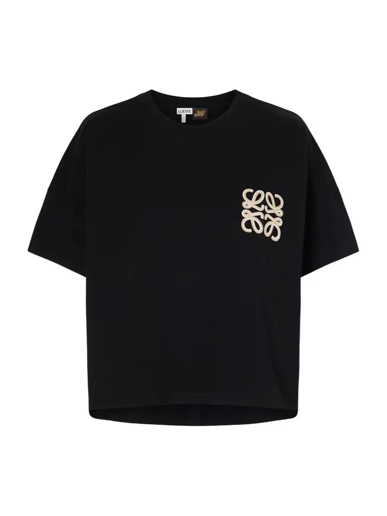 Loewe + Paula’s Ibiza Anagram Embroidered Cotton-jersey T-shirt