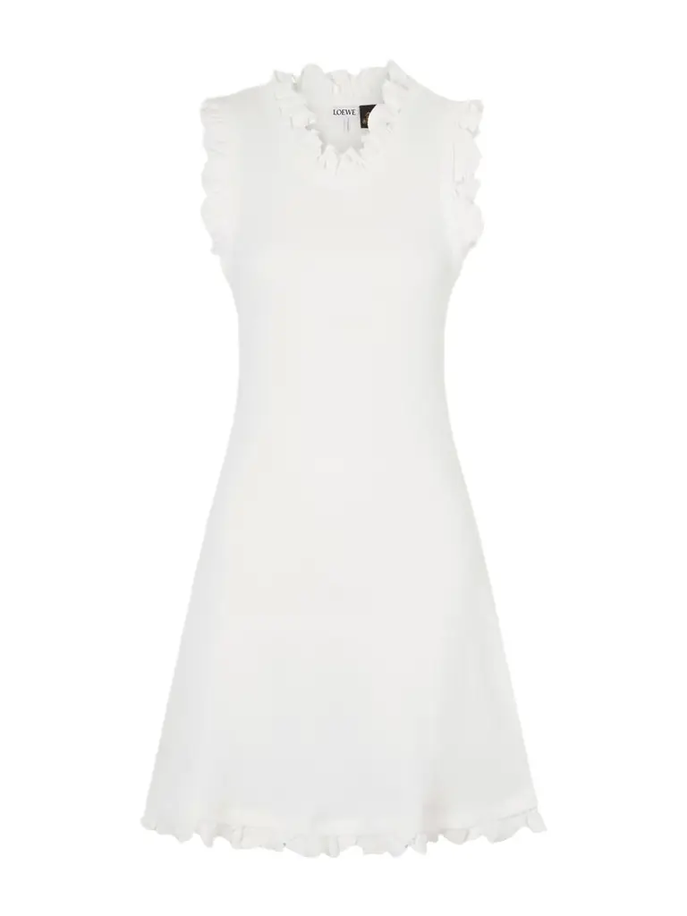 Loewe + Paula’s Ibiza Ruffled Cotton-blend Mini Dress