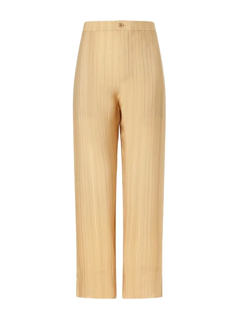 Saint Laurent Striped Silk Straight-leg Pants
