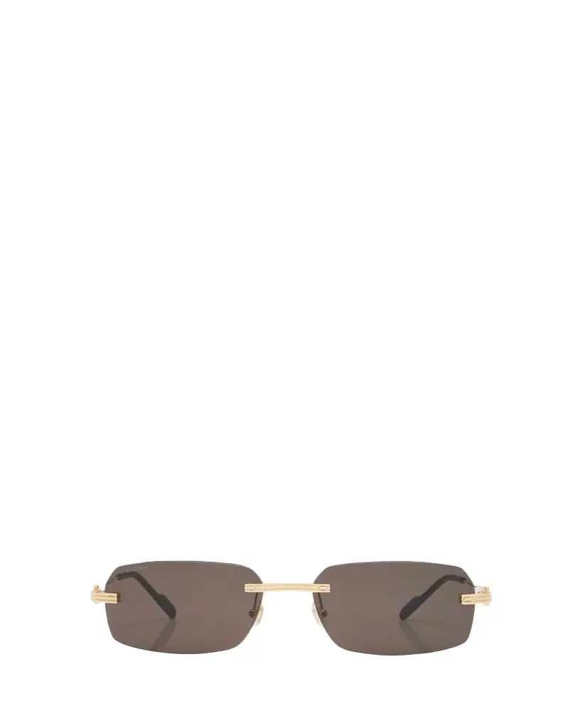 Cartier Men's Rimless Metal Rectangle Sunglasses