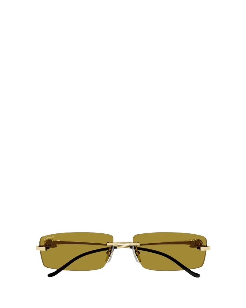 Cartier Men's Rimless Metal Rectangle Sunglasses