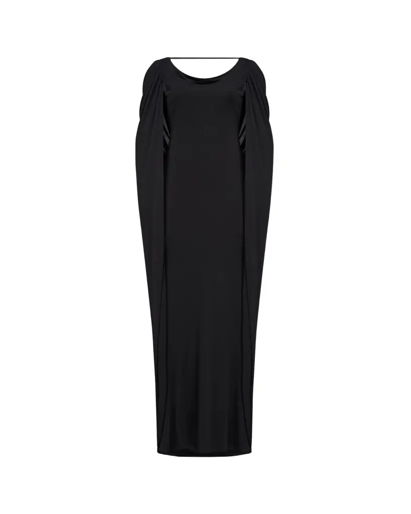 Halston Akeem Cowl-Neck Jersey Cape Gown