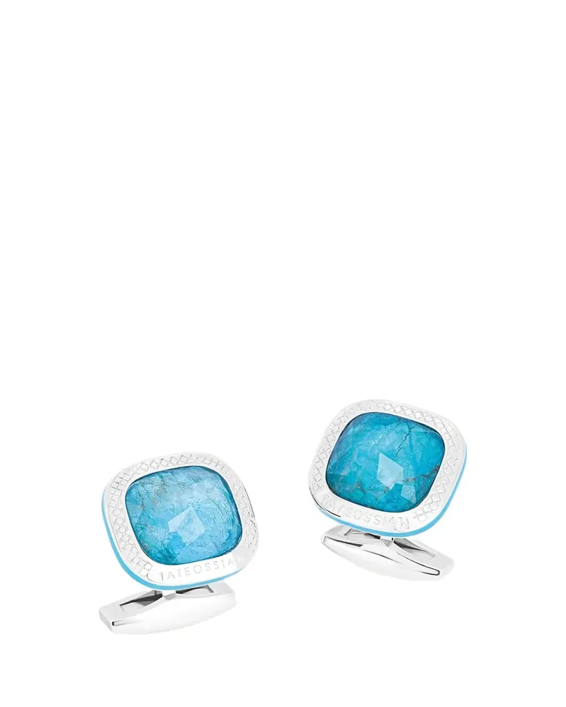 Tateossian Men's Apatite Doppione Cushion Cufflinks