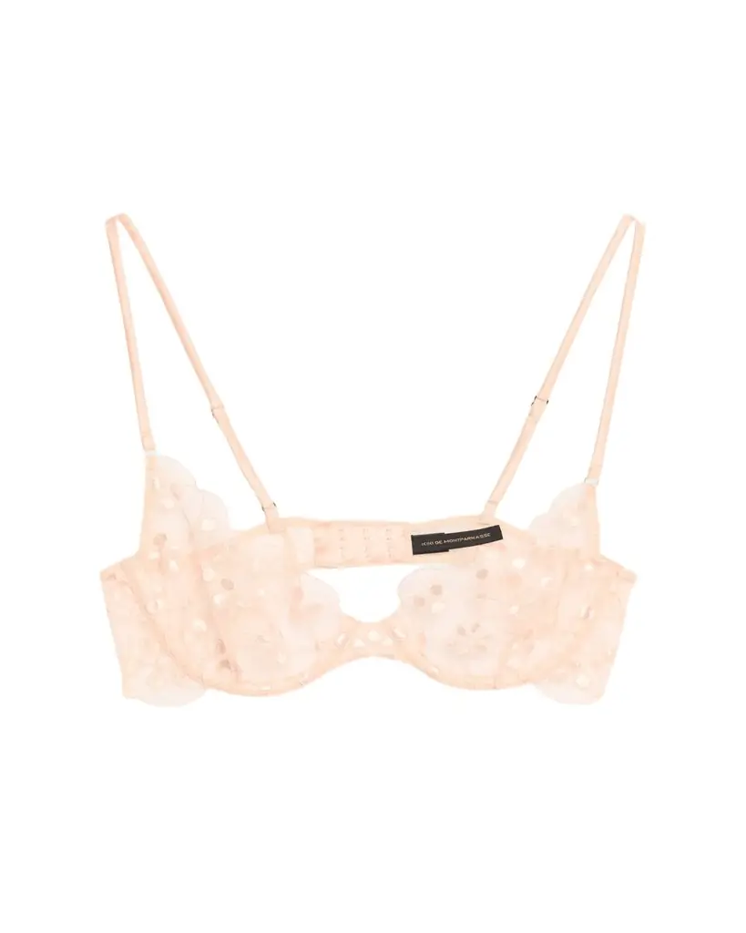 Kiki De Montparnasse Rosette Embroidered Demi Bra