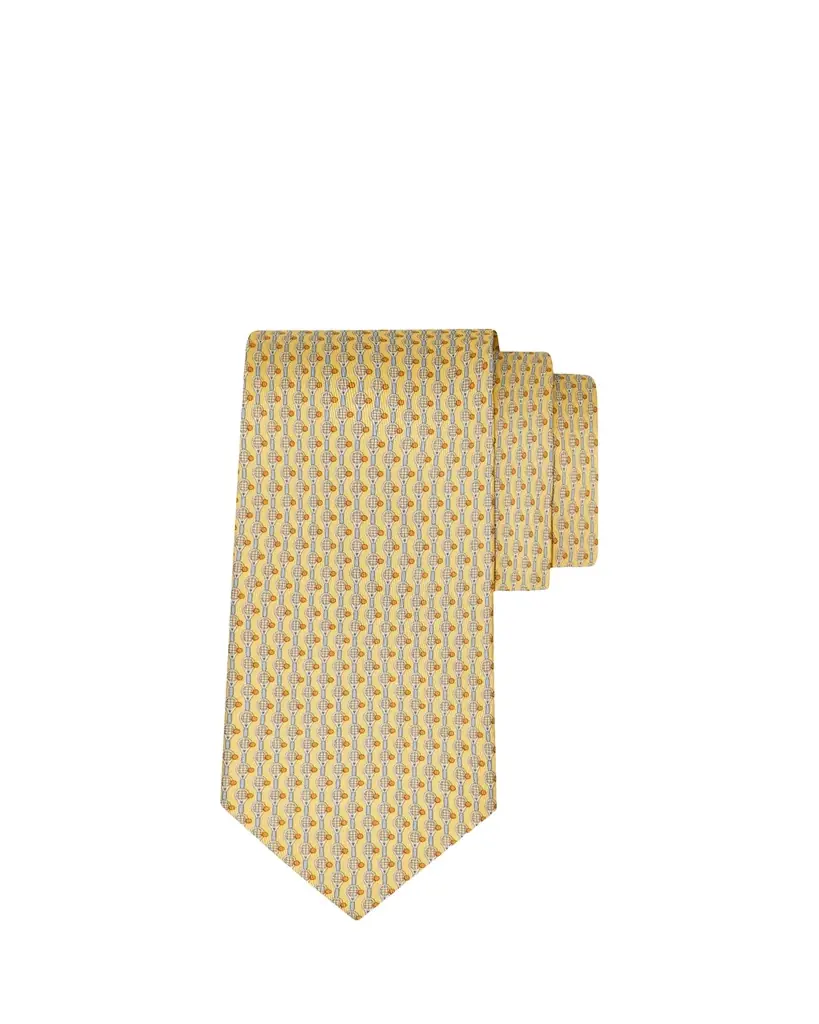 Ferragamo Men's Tennis-Print Silk Tie
