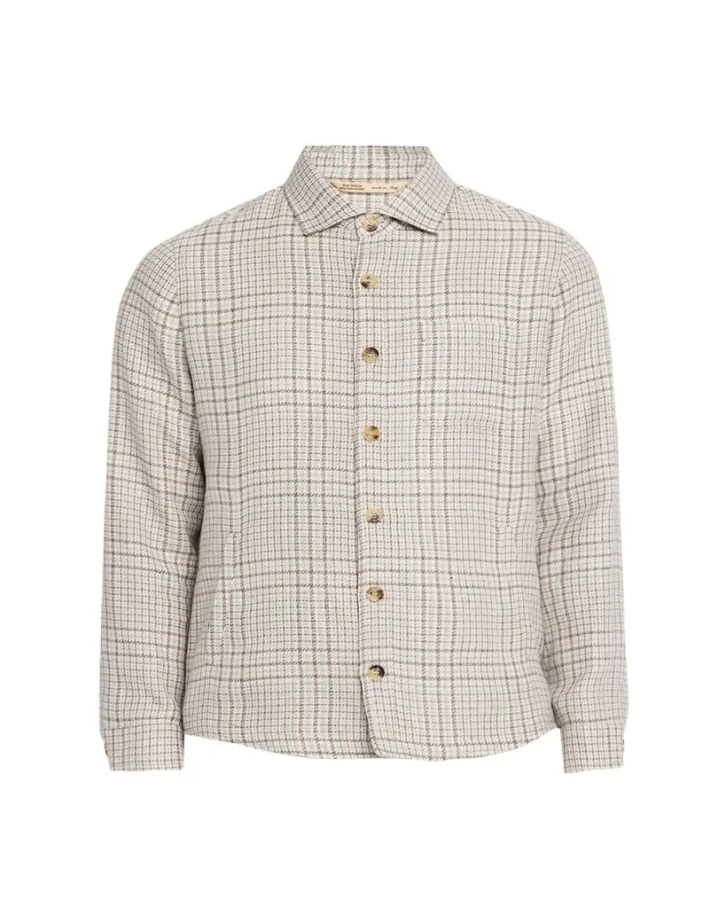 Maurizio Baldassari Men's Linen, Silk and Wool Overshirt with Pockets