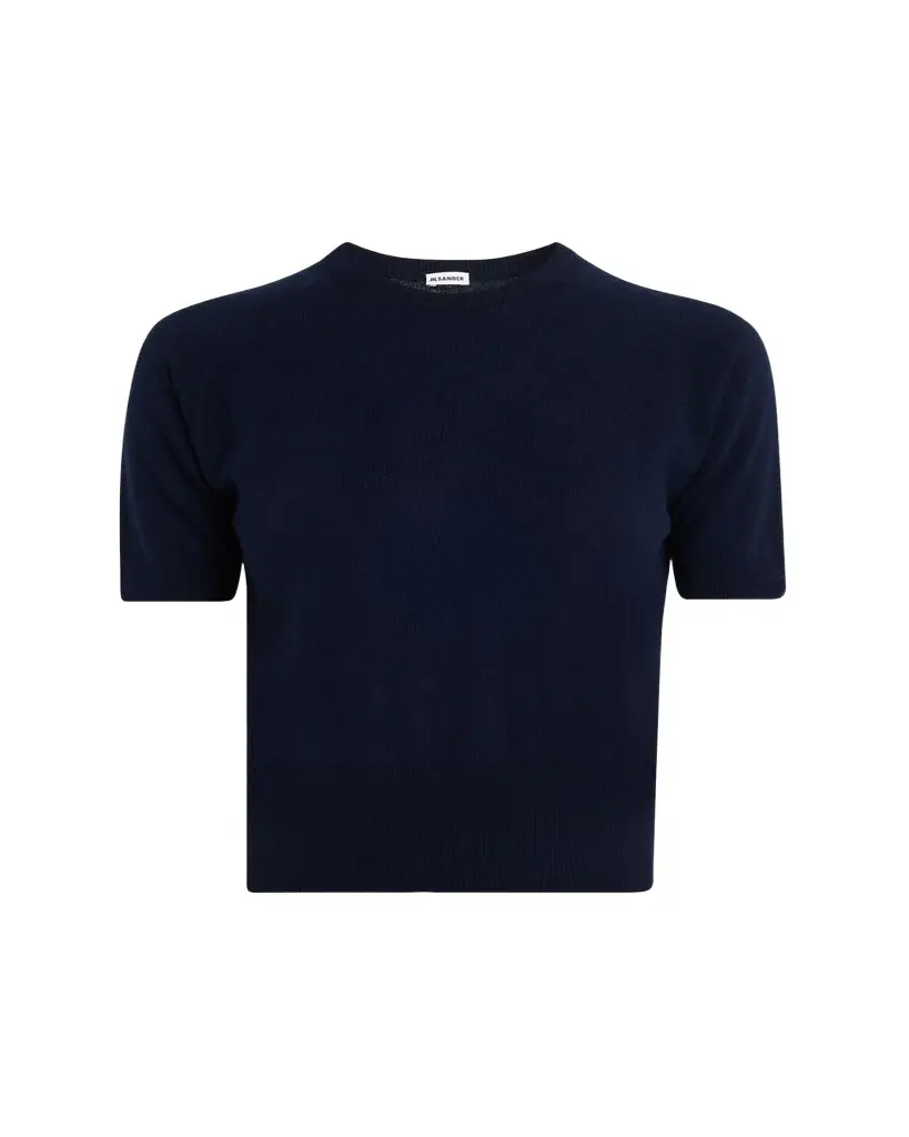 Jil Sander Wool-Cashmere Knit Short-Sleeve T-Shirt