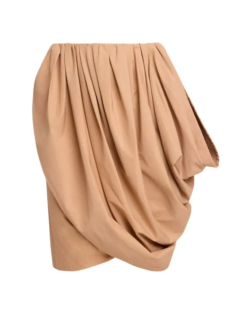 Chloe Draped Cotton Knee-Length Skirt