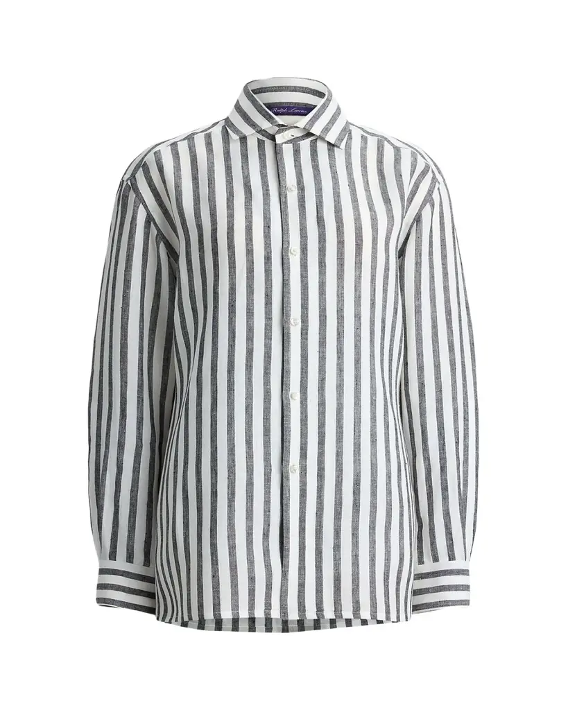 Ralph Lauren Collection Capri Relaxed Fit Striped Linen Shirt