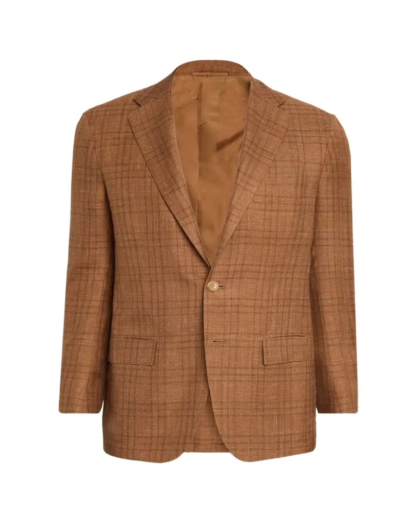 Kiton Men's Cashmere Linen Plaid Sport Coat