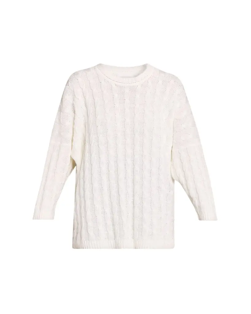 Eskandar Linen-Cotton Round Neck Sweater - Long Length