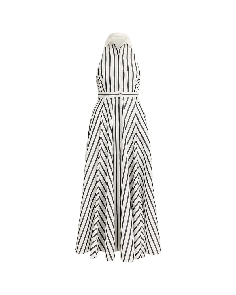 Ralph Lauren Collection Eldred Striped Cotton Day Dress