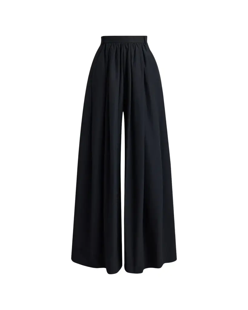 Ralph Lauren Collection Vannesa Poplin Wide-Leg Pants
