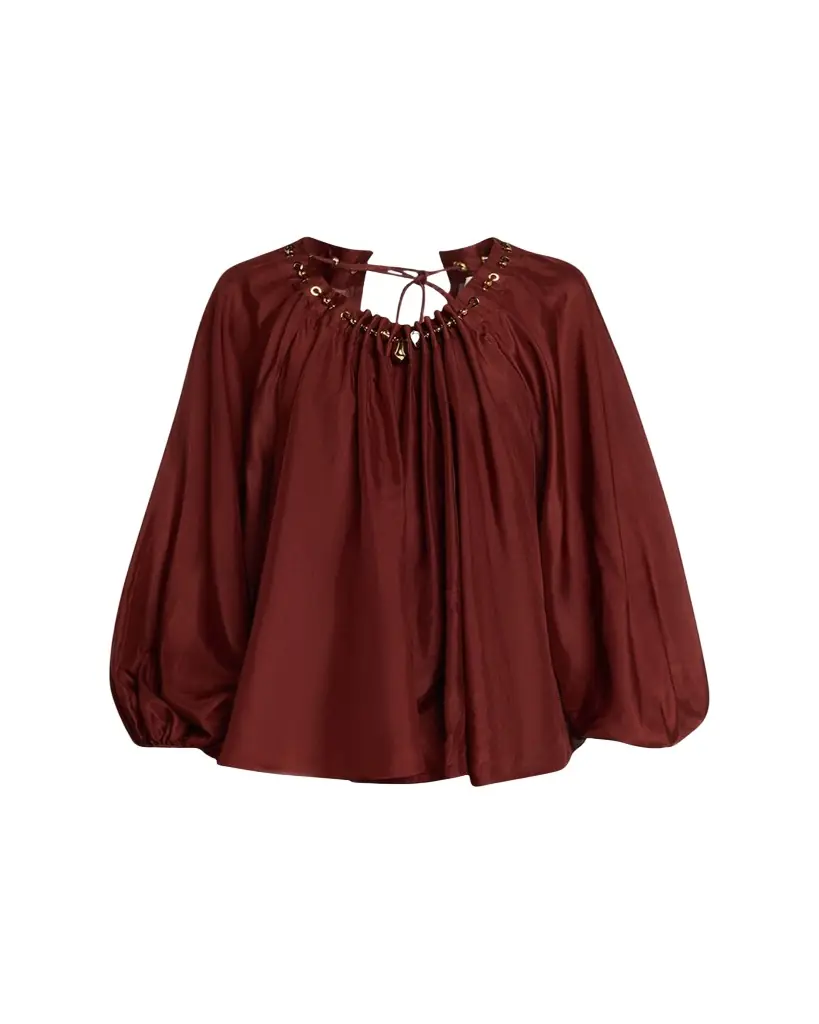 Zimmermann Aster Gathered Bead Blouse