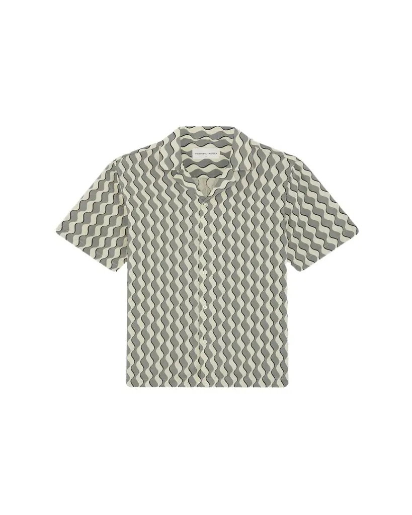 Frescobol Carioca Roberto Geometric Linen Button-Down Shirt
