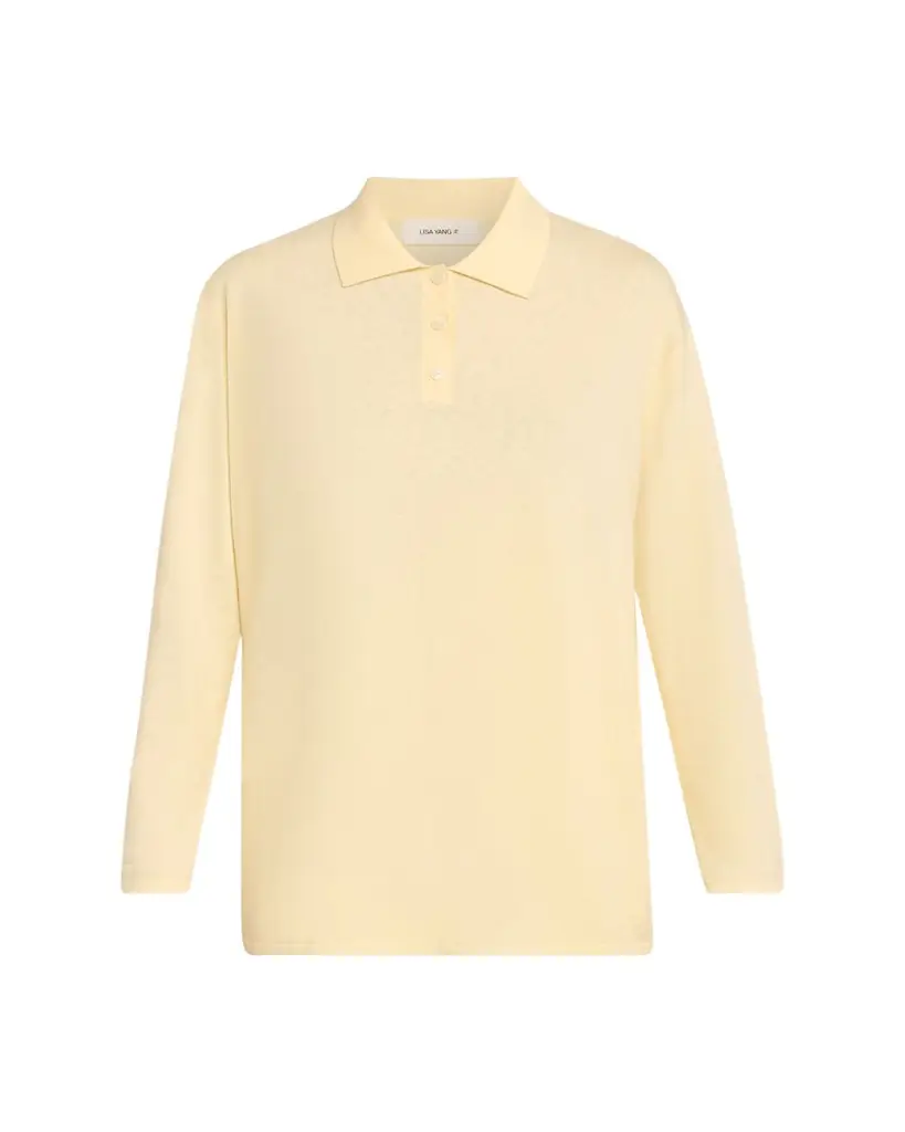 Lisa Yang Caisa Cotton-Cashmere Knit Polo Sweater