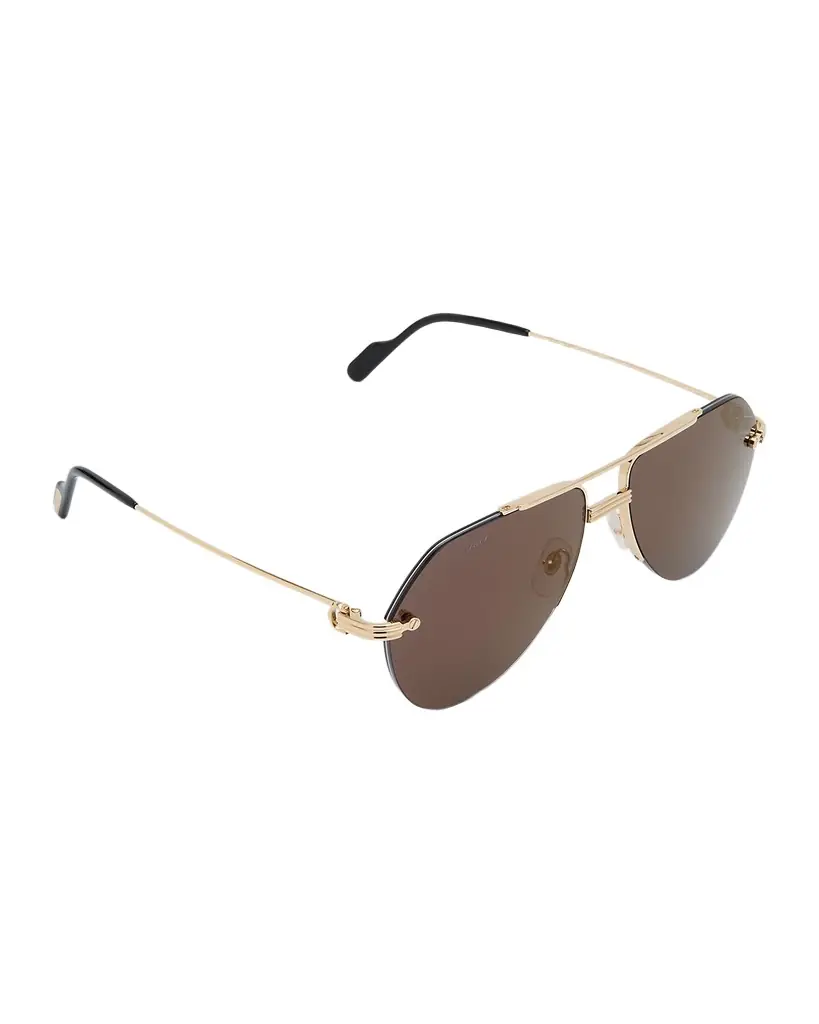 Cartier Men 's Metal Aviator Sunglasses