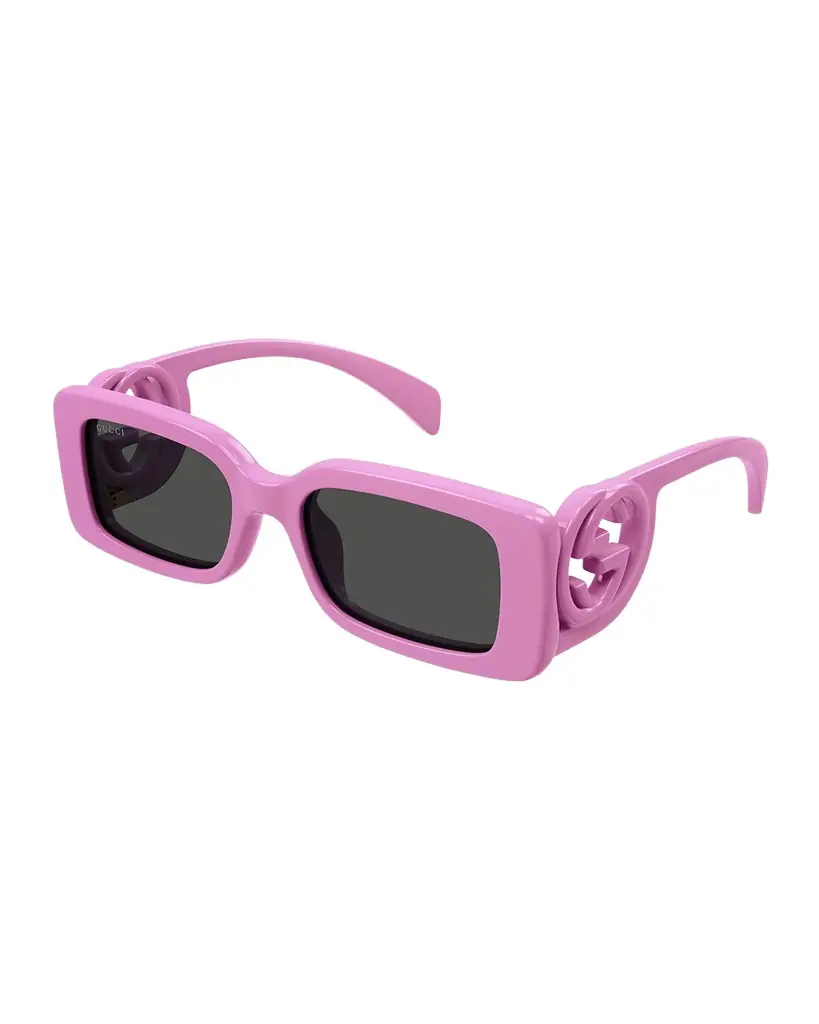 Gucci Monochrome GG Rectangle Acetate Sunglasses