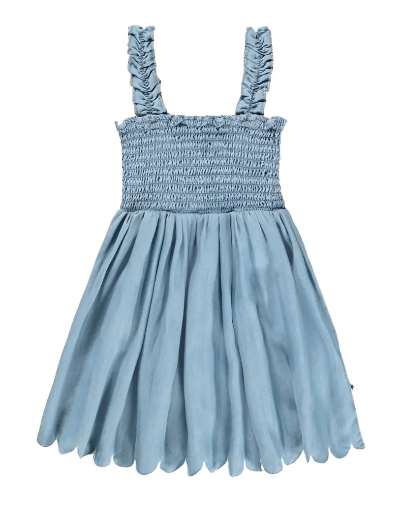 Molo Girl 's Carella Smocked Viscose Dress, Size 12M-2