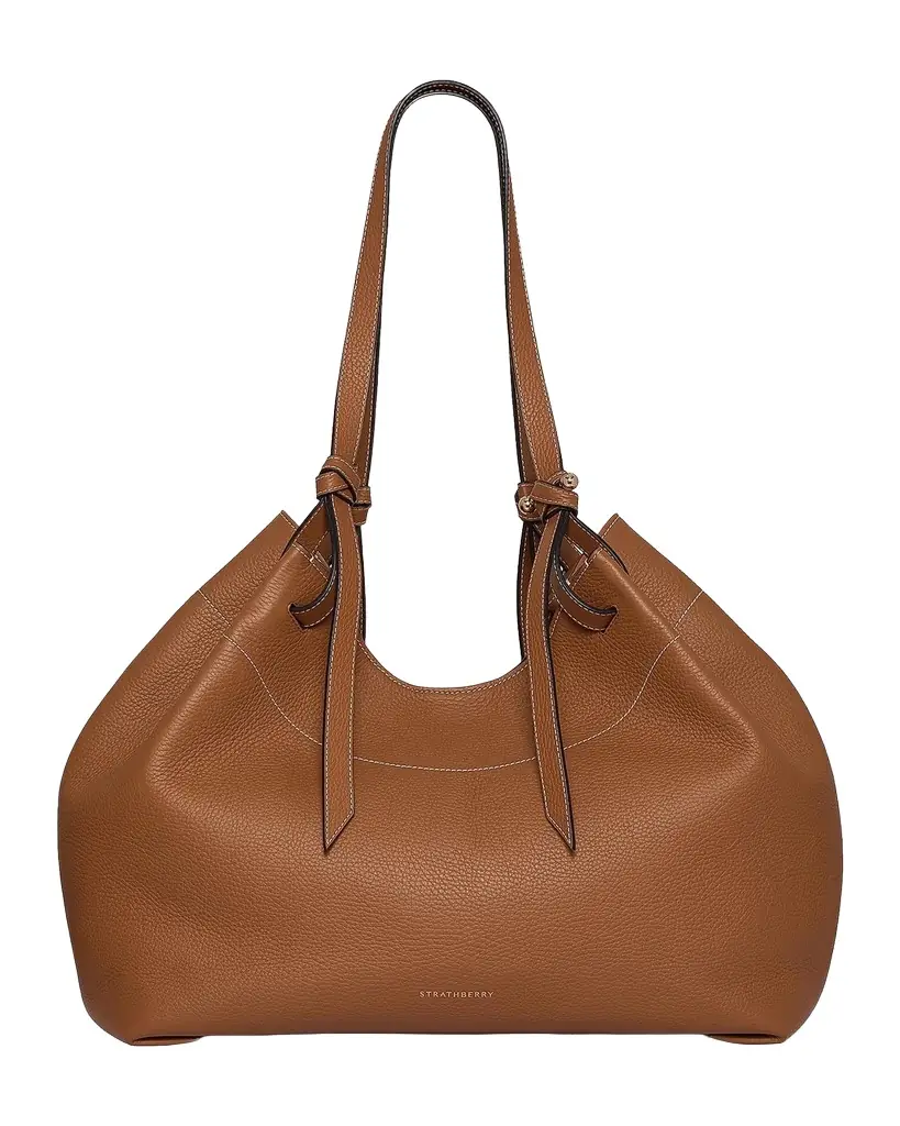 STRATHBERRY Barra Pleated Leather Tote Bag