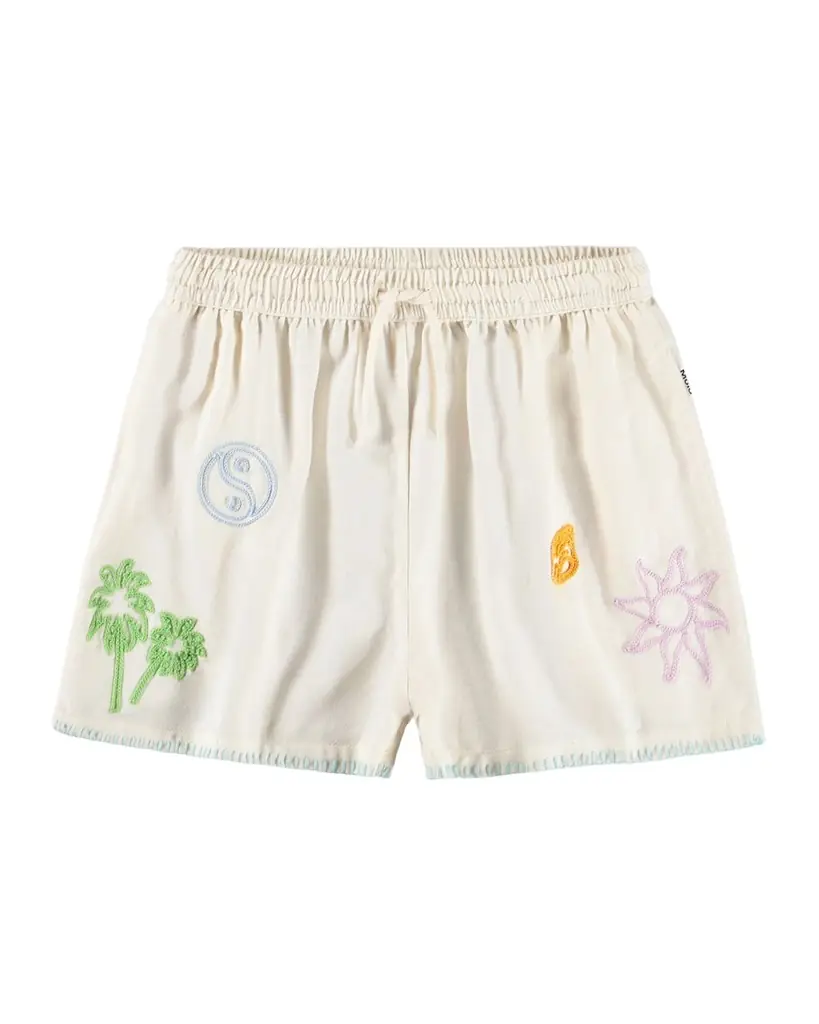 Molo Girl 's Annabella Embroidered Organic Cotton Shorts
