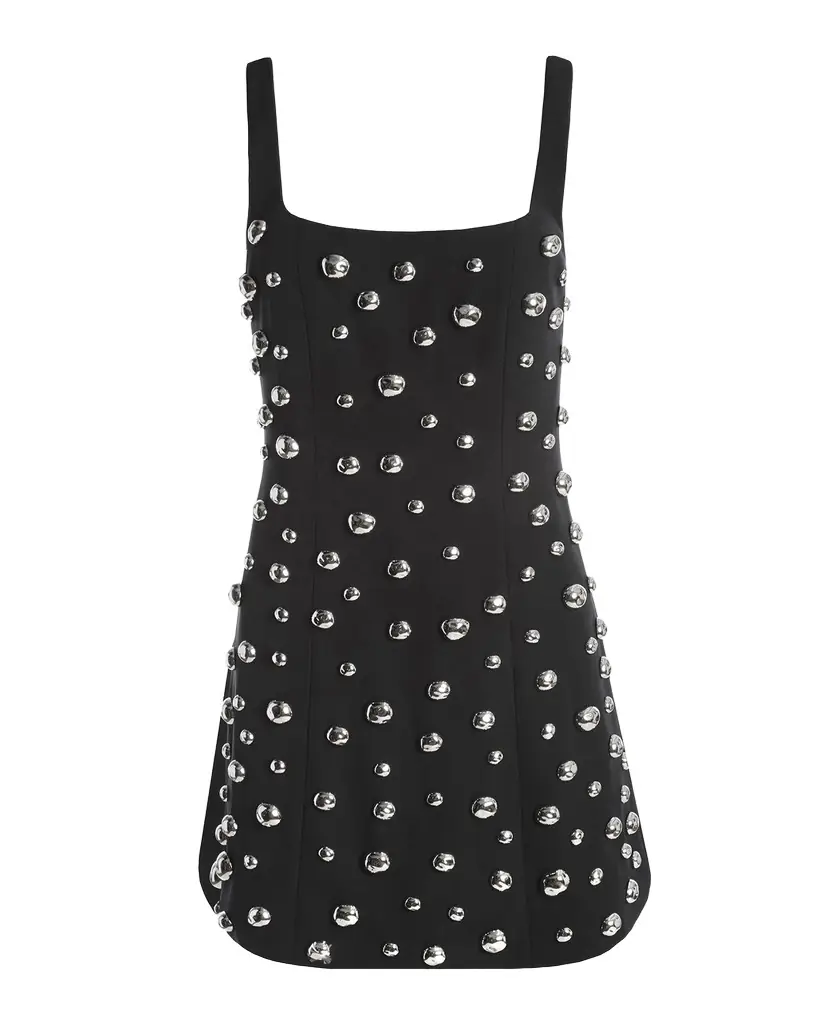 Kate Barton Sleeveless Bubble-Embellished Mini Dress