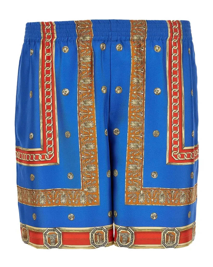 Versace Men 's Underwater Barocco Silk Shorts