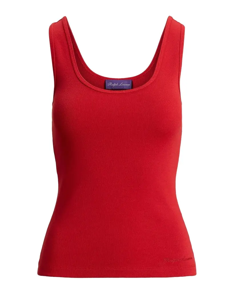 Ralph Lauren Collection Ellis Rib-Knit Cotton-Blend Tank Top