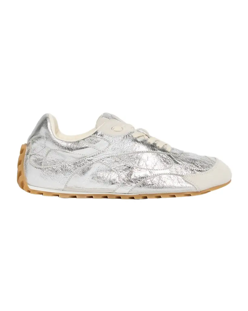 Bottega Veneta Men 's Orbit Flash Laminated Leather Low-Top Sneakers
