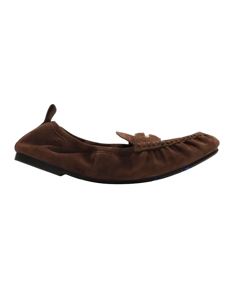 Burberry Suede Fawn Penny Loafers