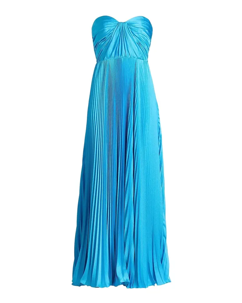 As It May Daniela Pleated Satin Gown