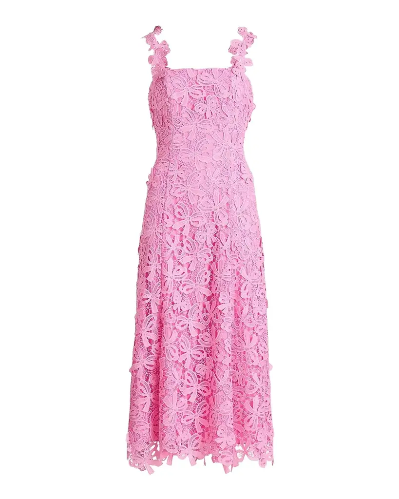 As It May Gabrielle Floral Lace Midi-Dress