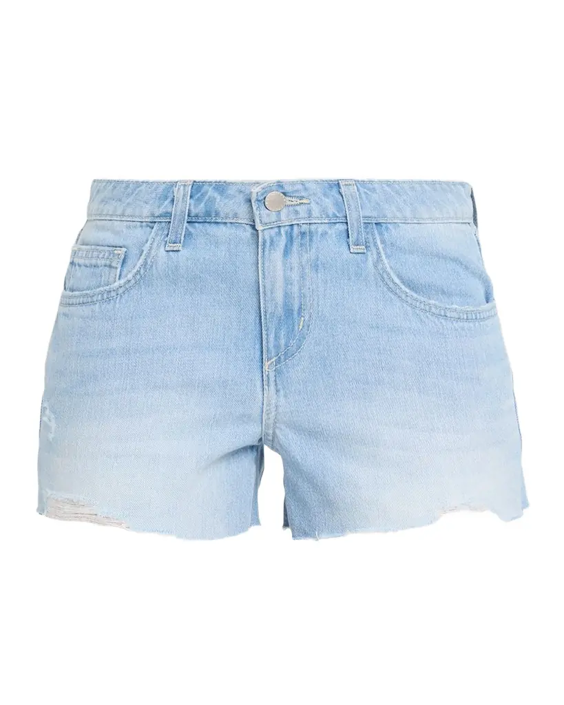 L 'Agence Teya Low-Rise Denim Shorts