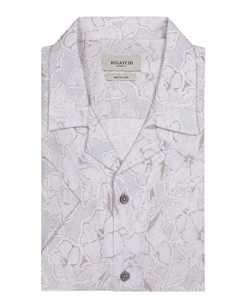 Bugatchi en 's Jackson Linen Floral Short-Sleeve Camp Shirt