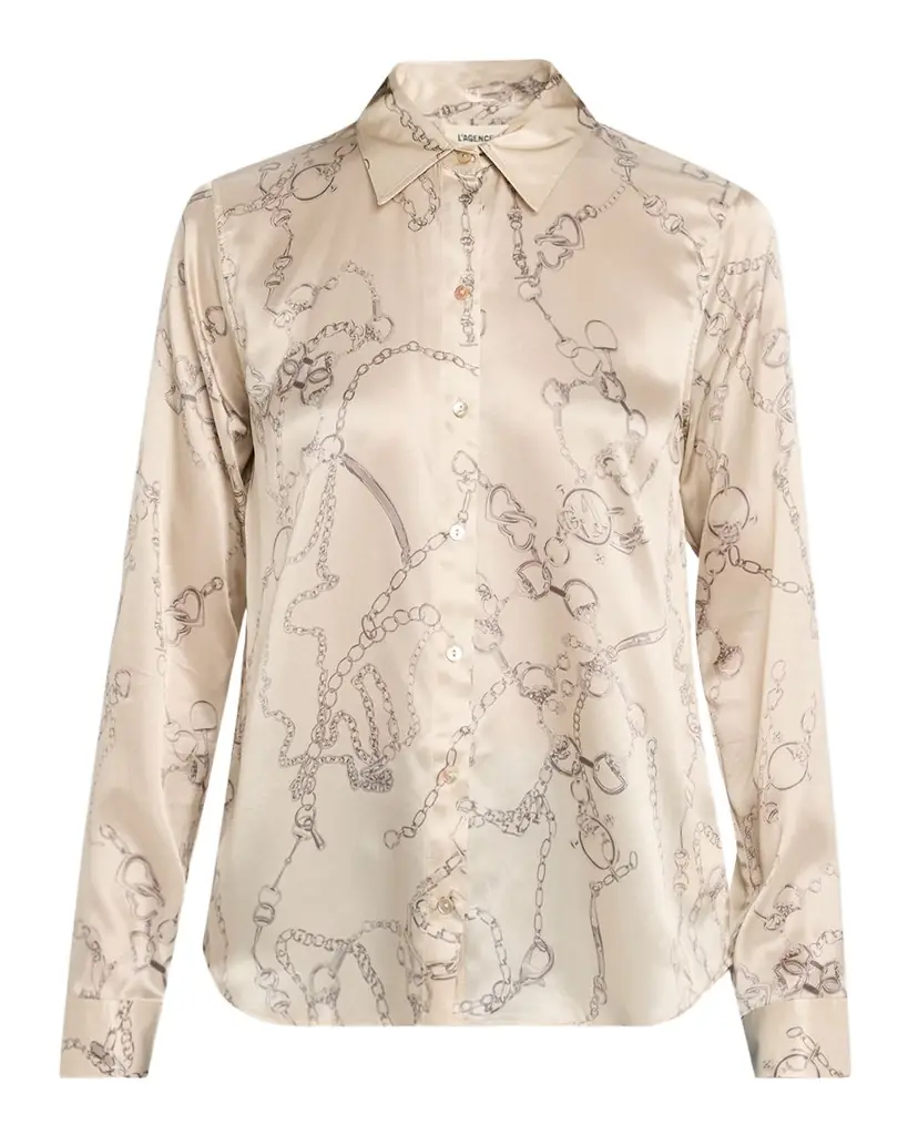L 'Agence Tyler Silk Button-Front Blouse