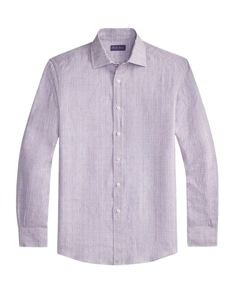 Ralph Lauren Purple Label Glen Check Linen Shirt