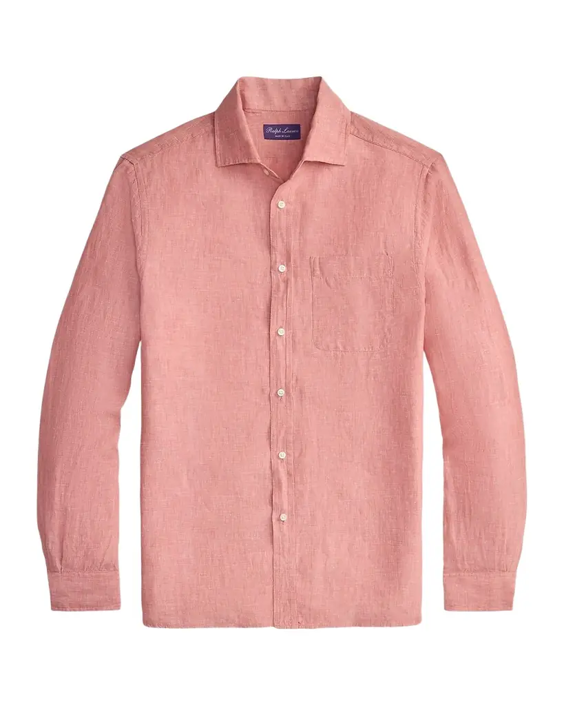 Ralph Lauren Purple Label Men 's Linen Chambray Button-Down Shirt